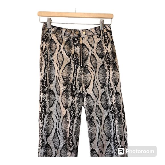 I. AM. GIA. Slater Textured Snake Print Retro Flare Mid Rise Pants Size S - Picture 7 of 16